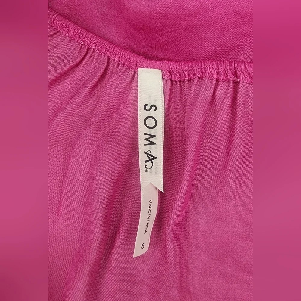 Soma Crinkle SatinLace-Trim Chemise, Womens Small - Picture 7 of 7